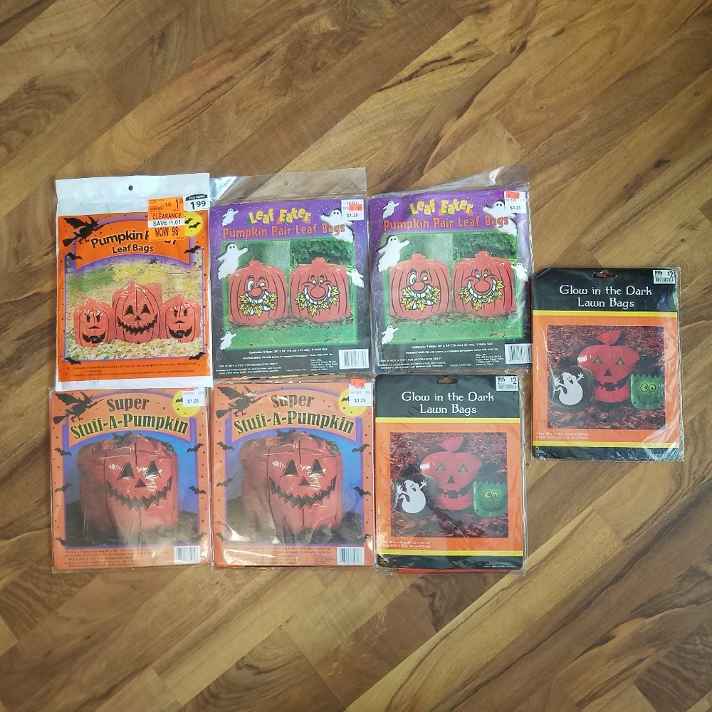 Lot HALLOWEEN LAWN LEAF BAGS PUMPKIN Ghost Franken